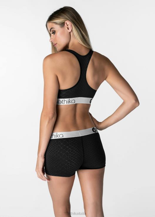 reggiseno sportivo in pitone goffrato - nero donne Ethika 6P2X01241 vestiario