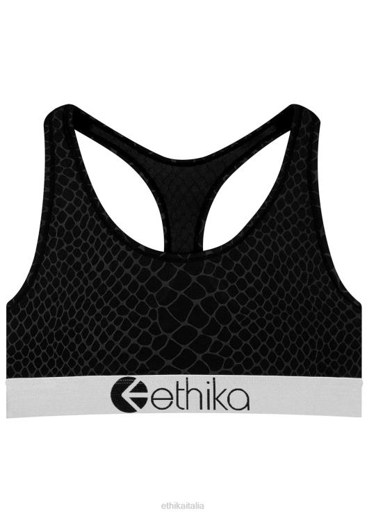 reggiseno sportivo in pitone goffrato - nero donne Ethika 6P2X01241 vestiario