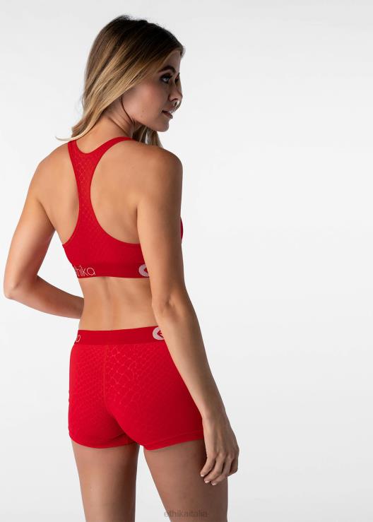reggiseno sportivo in pitone goffrato - rosso donne Ethika 6P2X01244 vestiario