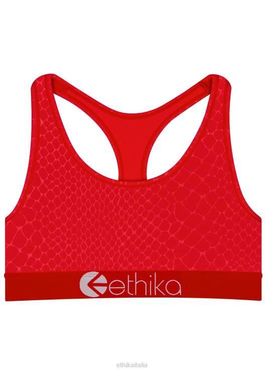 reggiseno sportivo in pitone goffrato - rosso donne Ethika 6P2X01244 vestiario