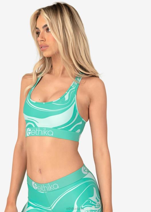 reggiseno sportivo performance subzero - ordito verde acqua donne Ethika 6P2X01327 vestiario