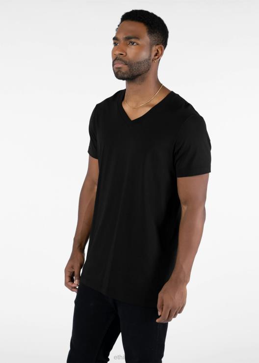 T-shirt in modal con scollo a V - nera uomini Ethika 6P2X0576 vestiario