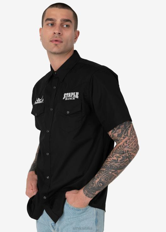 camicia abbottonata ranch di base - camicia western uomini Ethika 6P2X0590 vestiario