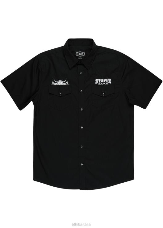camicia abbottonata ranch di base - camicia western uomini Ethika 6P2X0590 vestiario