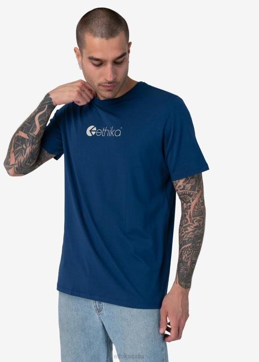 maglietta grafica con logo - blu scuro uomini Ethika 6P2X0538 vestiario