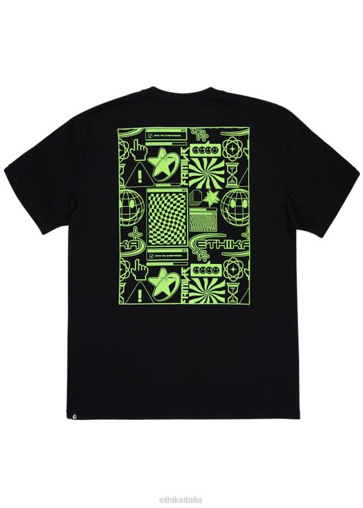 maglietta grafica maglietta offline - nera uomini Ethika 6P2X0562 vestiario
