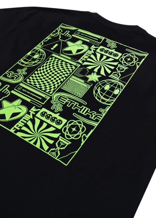 maglietta grafica maglietta offline - nera uomini Ethika 6P2X0562 vestiario