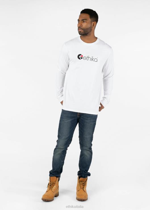 manica lunga - logo grafico della maglietta - bianco uomini Ethika 6P2X0580 vestiario