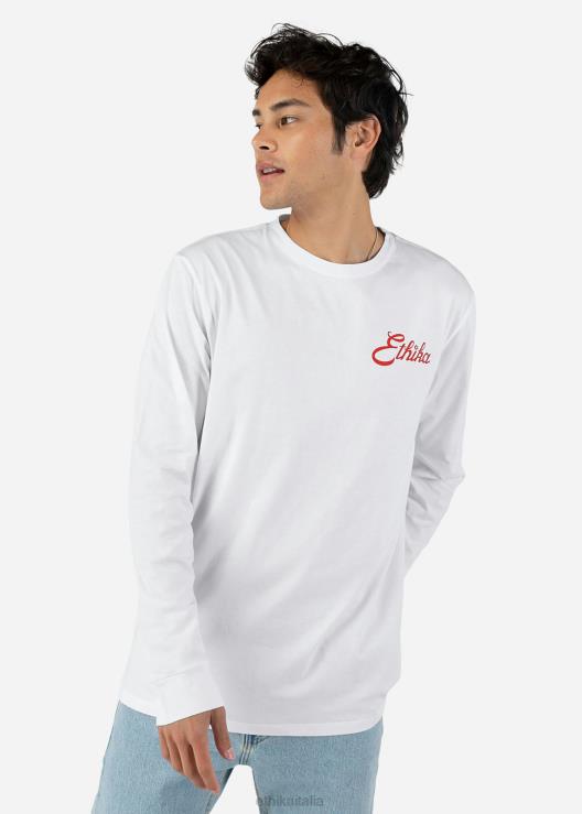 manica lunga - maglietta grafica americana - bianca uomini Ethika 6P2X0579 vestiario