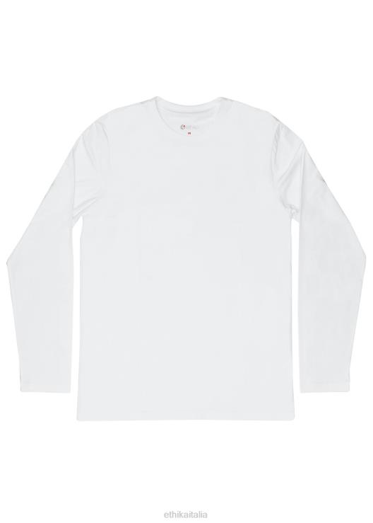 manica lunga - maglietta in modal dalla vestibilità classica - bianca uomini Ethika 6P2X0588 vestiario