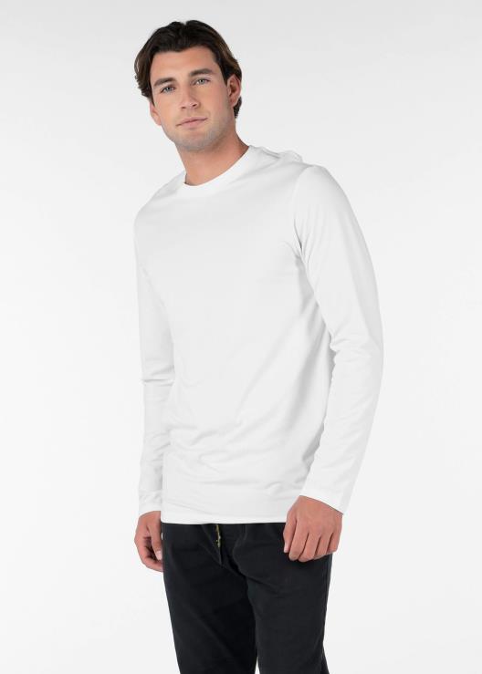 manica lunga - maglietta in modal slim fit - bianca uomini Ethika 6P2X0586 vestiario