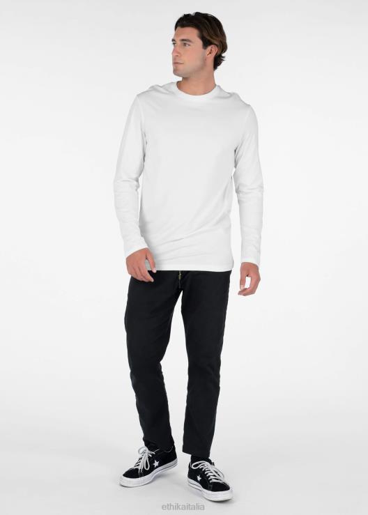 manica lunga - maglietta in modal slim fit - bianca uomini Ethika 6P2X0586 vestiario