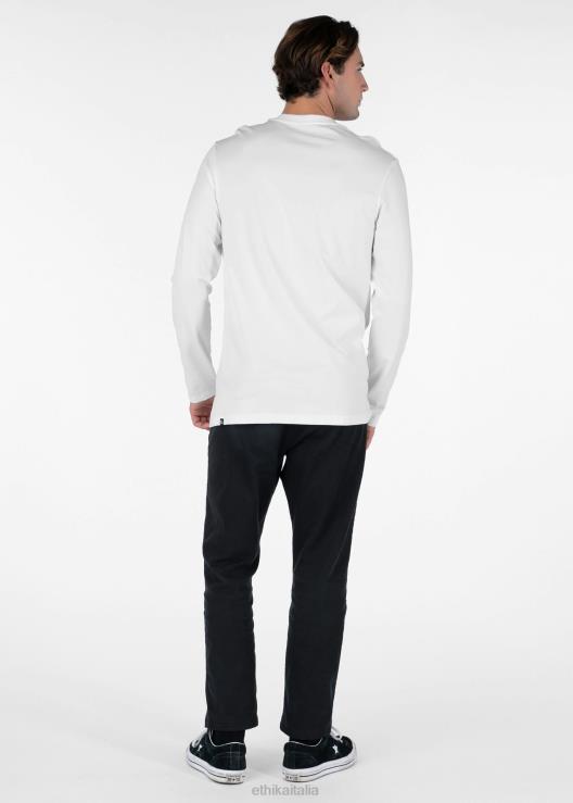 manica lunga - maglietta in modal slim fit - bianca uomini Ethika 6P2X0586 vestiario