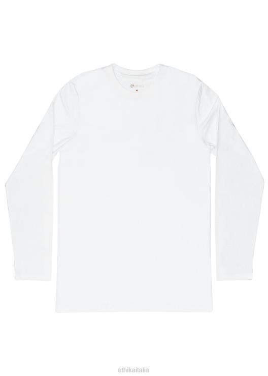 manica lunga - maglietta in modal slim fit - bianca uomini Ethika 6P2X0586 vestiario