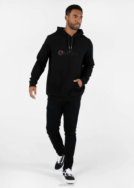 pullover con cappuccio nero - logo uomini Ethika 6P2X0601 vestiario