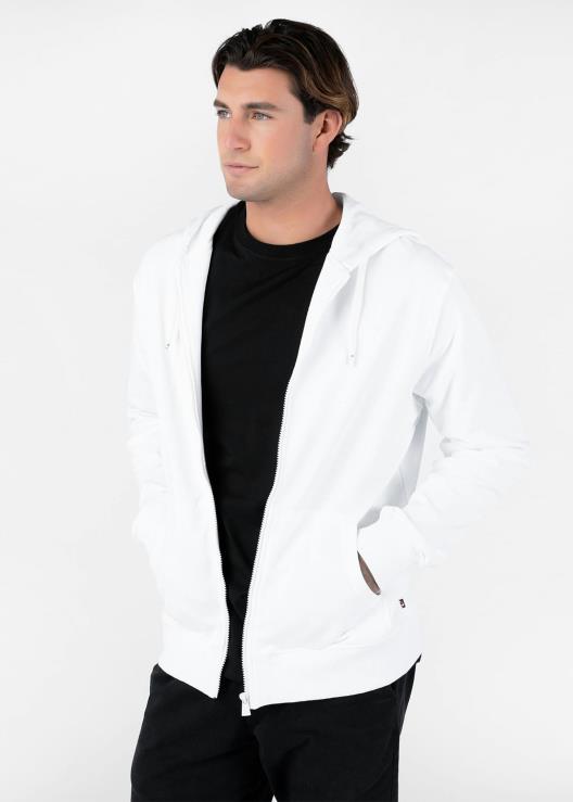 Felpa con cappuccio e zip - bianca uomini Ethika 6P2X0603 vestiario