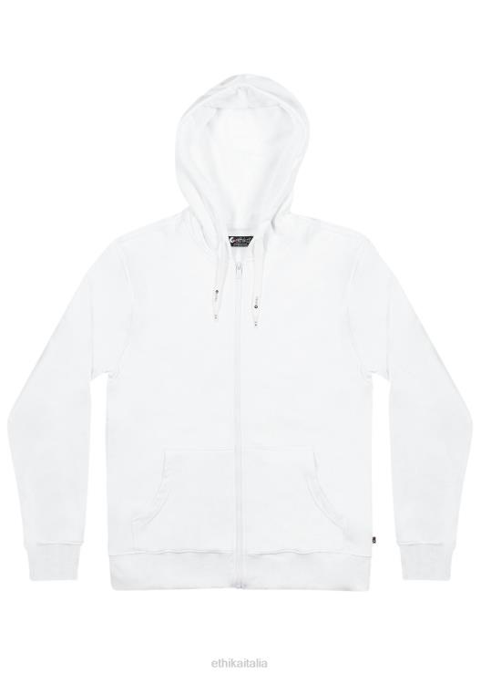 Felpa con cappuccio e zip - bianca uomini Ethika 6P2X0603 vestiario
