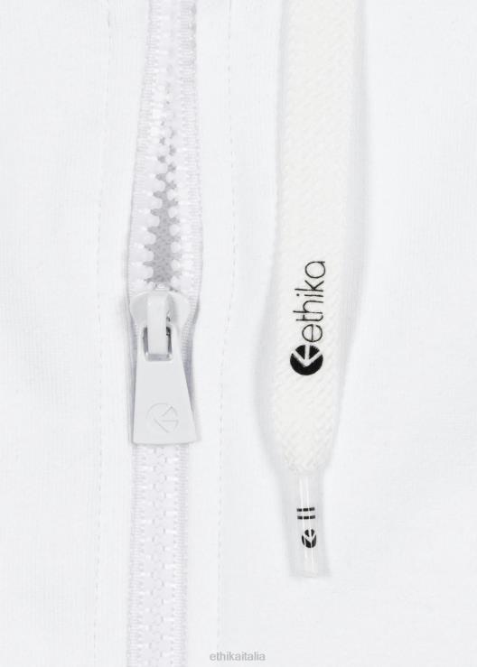 Felpa con cappuccio e zip - bianca uomini Ethika 6P2X0603 vestiario