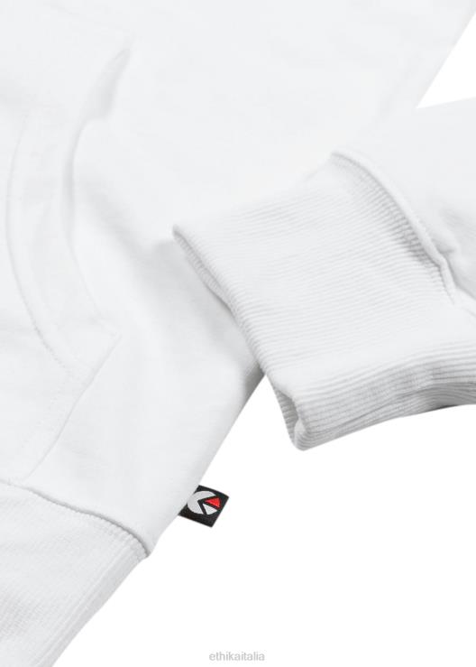 Felpa con cappuccio e zip - bianca uomini Ethika 6P2X0603 vestiario