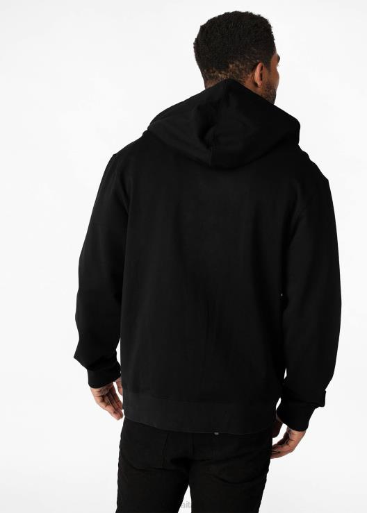 Felpa con cappuccio e zip - nera tinta unita uomini Ethika 6P2X0602 vestiario