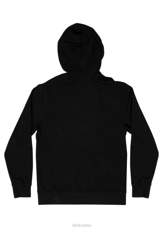 Felpa con cappuccio e zip - nera tinta unita uomini Ethika 6P2X0602 vestiario