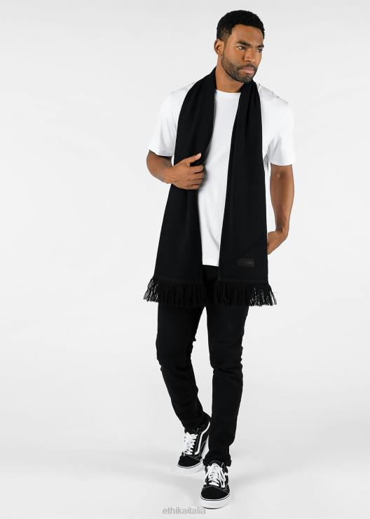 Sciarpa 100% cashmere - nera uomini Ethika 6P2X0725 Accessori